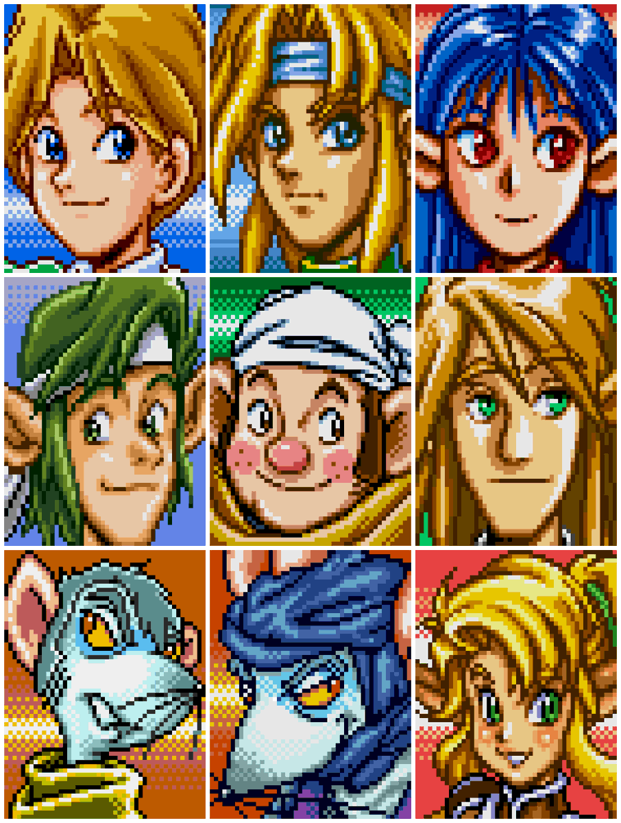 FantasyAnime's tweet image. Character portraits in Shining Force 2 (Genesis/Mega Drive)