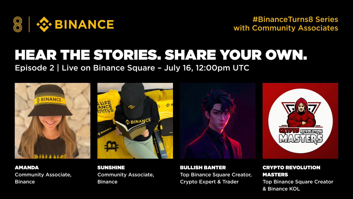 Amanda 🔶 (@amandabinance) on Twitter photo Guess what’s coming next??
Our #BinanceTurns8 Live Series continues with Episode 2 on July 16, 12pm UTC! Join me and <a href="/sunshinebinance/">Sunshine</a> for an exciting, fun, and interactive session featuring special guests <a href="/revolut20/">Crypto Revolution Masters</a> & <a href="/bullishbanter01/">BullishBanter</a>.
Share your stories, answer our Binance Guess what’s coming next??
Our #BinanceTurns8 Live Series continues with Episode 2 on July 16, 12pm UTC! Join me and <a href="/sunshinebinance/">Sunshine</a> for an exciting, fun, and interactive session featuring special guests <a href="/revolut20/">Crypto Revolution Masters</a> & <a href="/bullishbanter01/">BullishBanter</a>.
Share your stories, answer our Binance