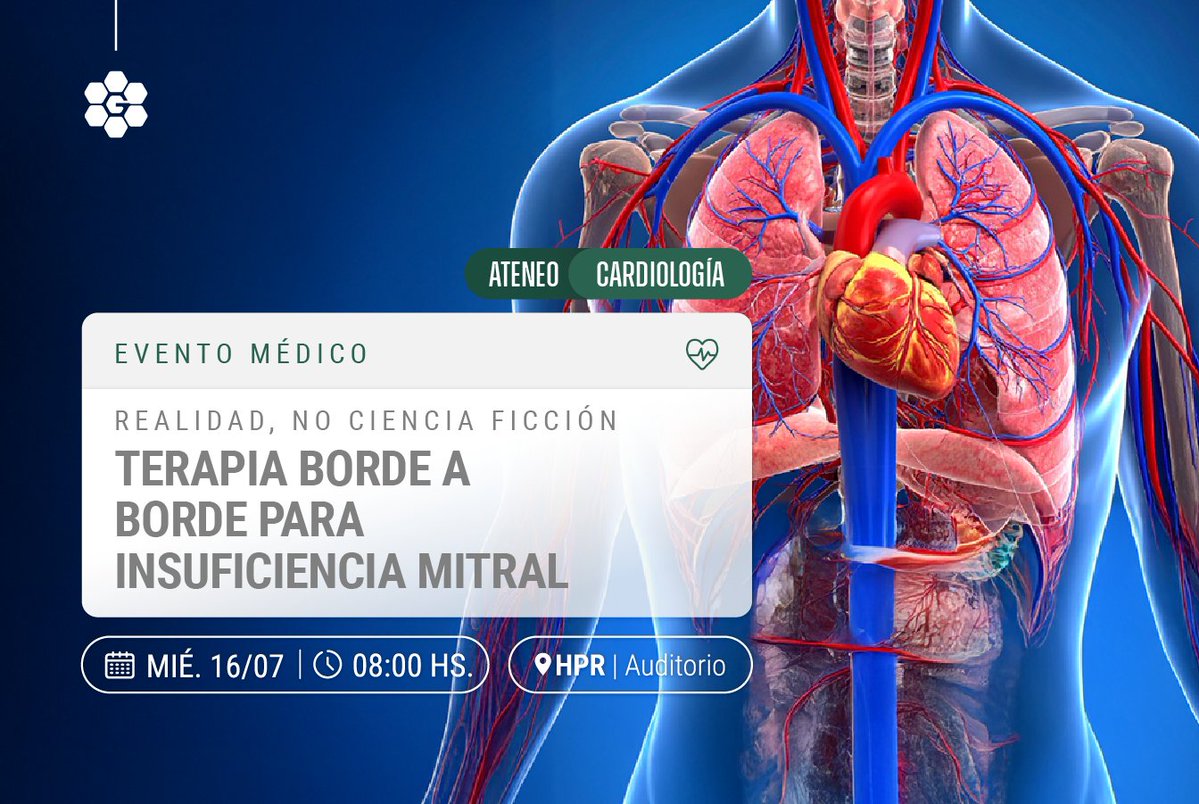 🤚Inscripción abierta | #AteneoDeCardiología
El Servicio de Cardiología junto al Departamento de Docencia e Investigación, te invitan a participar de un nuevo Ateneo el 16/07.-

📍Presencial en el auditorio del #HPR
🖥️También por Zoom
✍Inscribite ahora bit.ly/44NHktQ