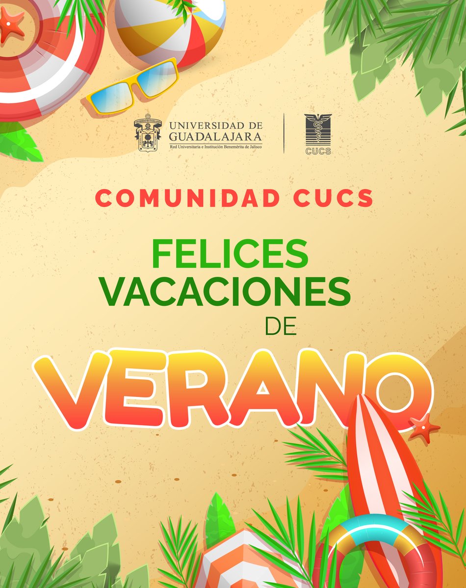 ¡Felices vacaciones de verano, Comunidad CUCS! ☀️🌴

Es momento de recargar energía, disfrutar y cuidarnos.
Nos reencontramos pronto para seguir construyendo salud, conocimiento y comunidad. 💚✨