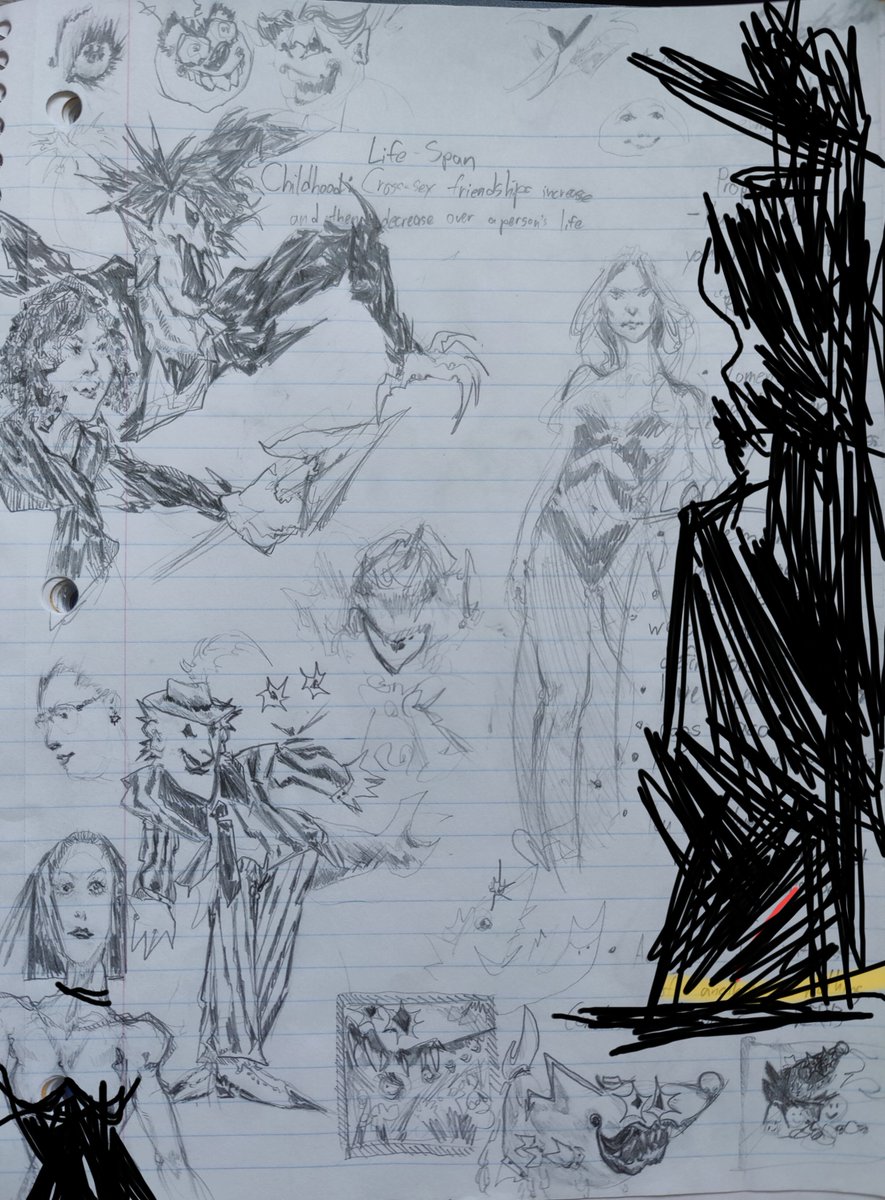gargyshmub's tweet image. Haven&apos;t posted much so here&apos;s a sketch page from a year or so ago, ignore the Great Shadow