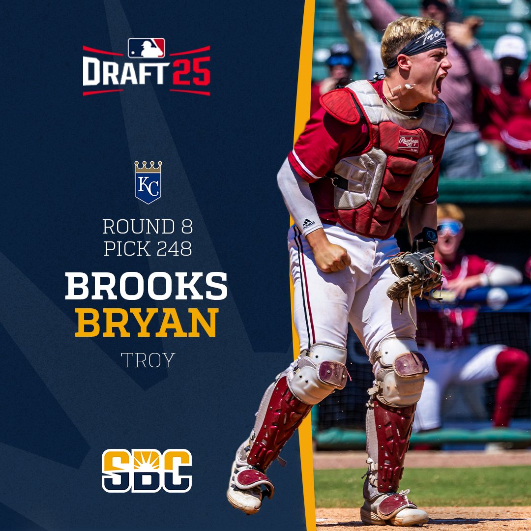 Sun Belt (@sunbelt) on Twitter photo 𝗕𝗥𝗢𝗢𝗞𝗦 𝗕𝗥𝗬𝗔𝗡.
With the 248th pick in the 2025 <a href="/MLB/">MLB</a> Draft, the <a href="/Royals/">Kansas City Royals</a> select <a href="/brooksbryan17/">brooksbryan17</a> of <a href="/TroyTrojansBSB/">Troy Baseball ⚔️</a>. Bryan was an All-Sun Belt Second Team honoree in 2025. ☀️⚾️ 𝗕𝗥𝗢𝗢𝗞𝗦 𝗕𝗥𝗬𝗔𝗡.
With the 248th pick in the 2025 <a href="/MLB/">MLB</a> Draft, the <a href="/Royals/">Kansas City Royals</a> select <a href="/brooksbryan17/">brooksbryan17</a> of <a href="/TroyTrojansBSB/">Troy Baseball ⚔️</a>. Bryan was an All-Sun Belt Second Team honoree in 2025. ☀️⚾️