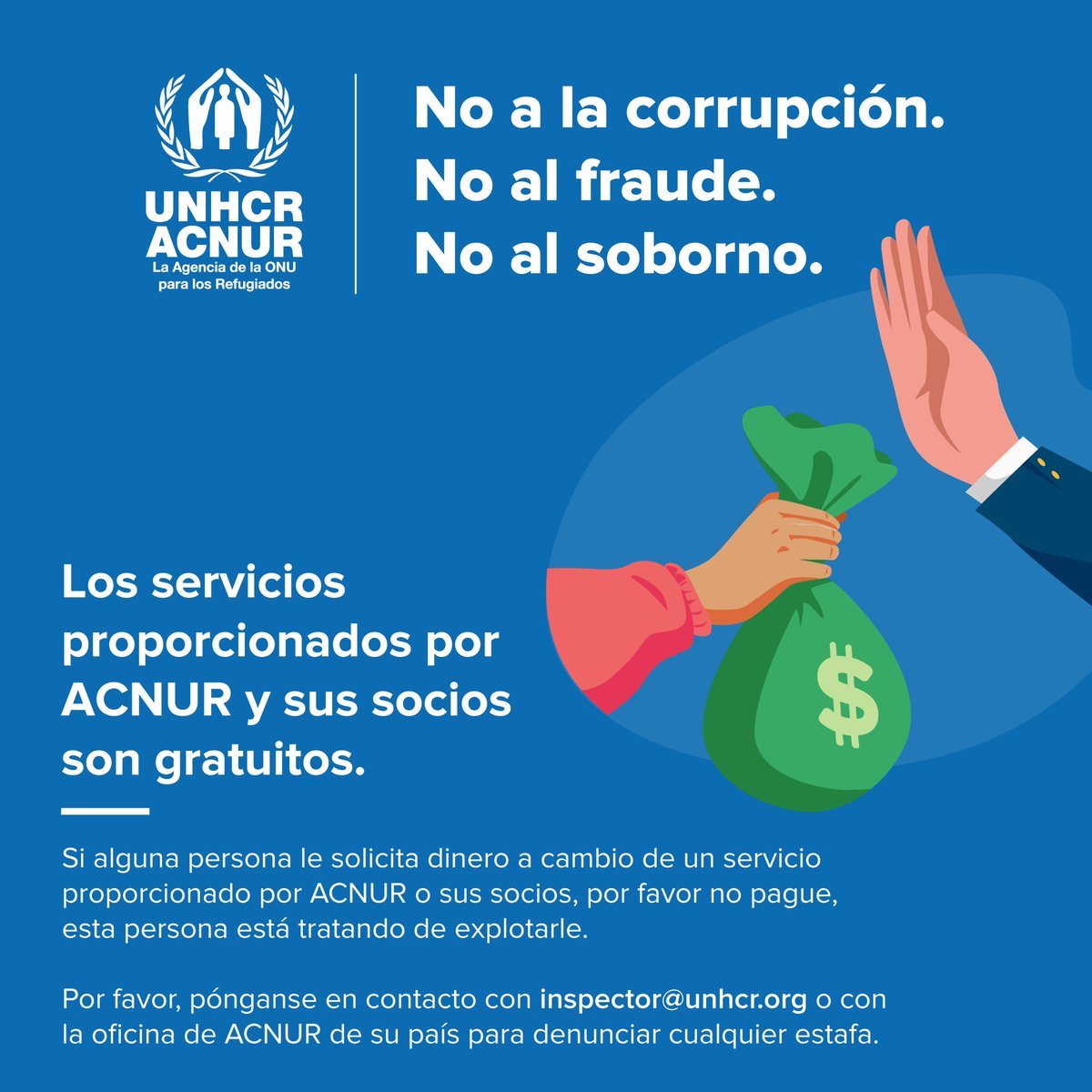 Nunca cobraremos por nuestros servicios.