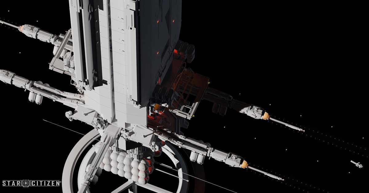 cdoretz's tweet image. Concept art ideas for the pyro space stations in star citizen. Theres a TON more on my Artstation, feel free to give it a visit. Huge shoutout to @will_hyd I worked alongside and who developed the station even further! #conceptart #starcitizen #scifi #gamedev #b3d