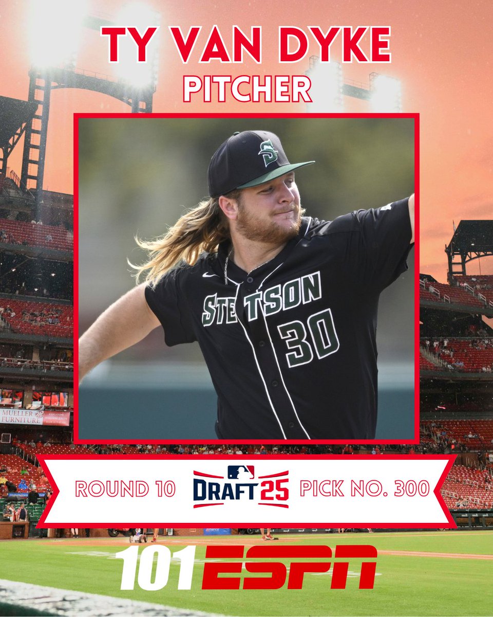 The #STLCards select RHP  Ty Van Dyke with the 300th pick in the 2025 #MLBDraft.