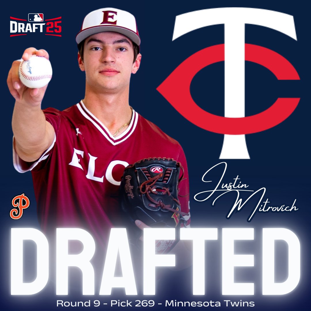 PSD_Baseball's tweet image. Congratulations to 2022 Grad Justin Mitrovich for being drafted by the Minnesota Twins in the 9th round of the 2025 MLB Draft!

@SOLsports
@ElonBaseball
@Twins 
@MLB