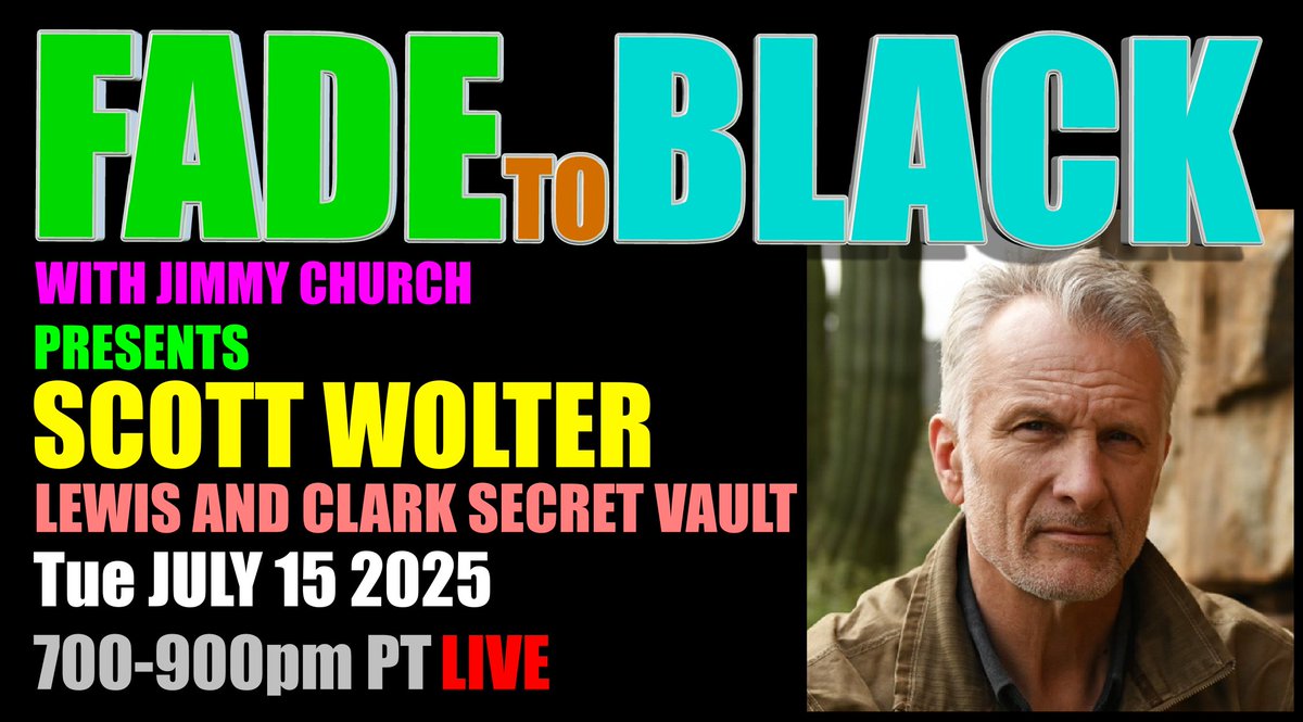 JChurchRadio's tweet image. This Week on FADE to BLACK:
Mon: Dr. Tracy Fanara
Gaia Theory
Tues: Scott Wolter
Lewis and Clark Secret Vault
Wed: Dr. Heather Lynn
DMT Consciousness and Tech
Thur: Christopher Jordan
The Citizen Scientist is YOU
#f2b #media #ufo #breakingufo
#disclosure #conspiracy #radio…