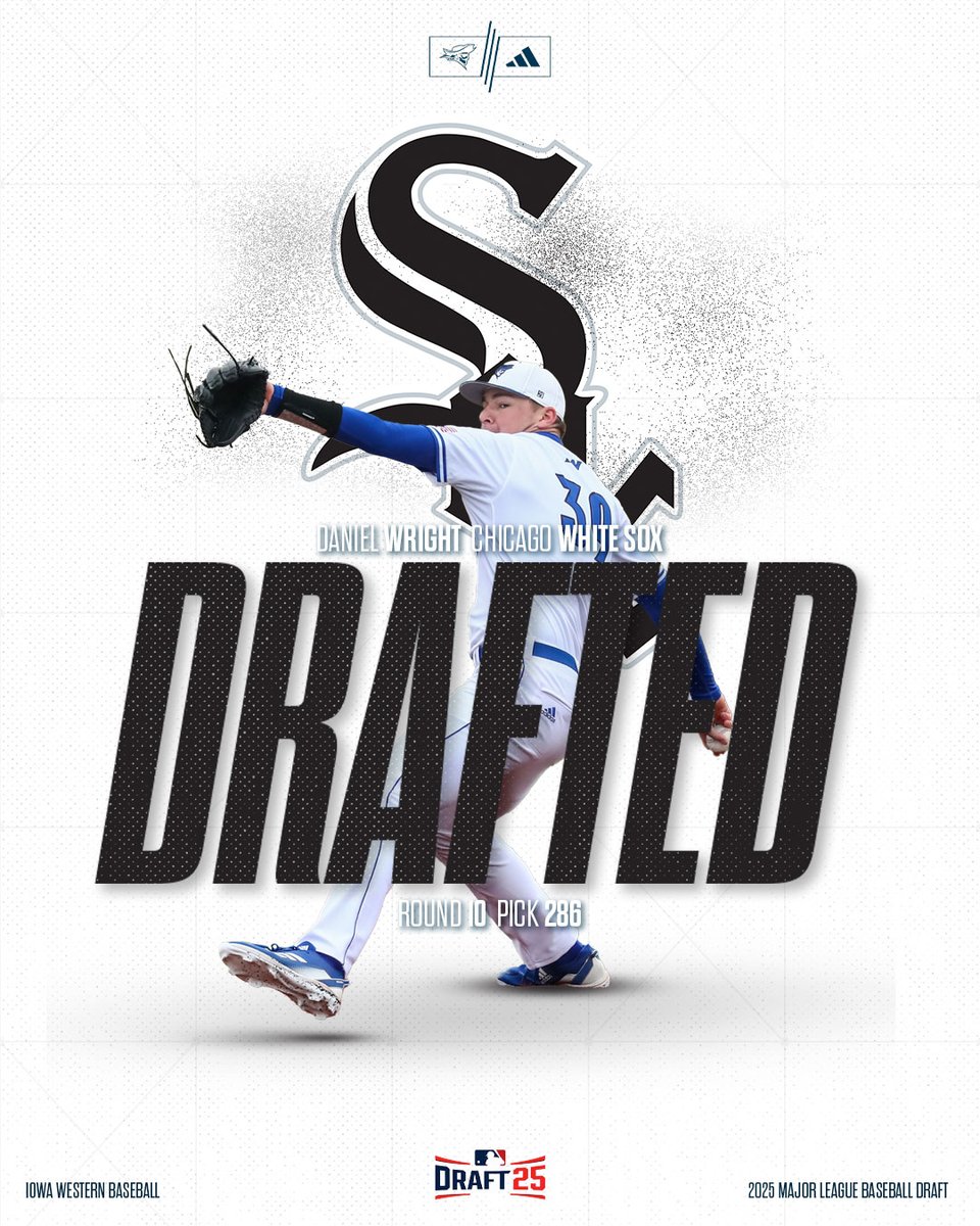 Iowa Western Reivers (@goreivers) on Twitter photo 🚨 DRAFTED! 🚨
The <a href="/whitesox/">Chicago White Sox</a> select former Reiver Daniel Wright in the 10th round of the 2025 <a href="/MLBDraft/">MLB Draft</a>!
#SailsUP x <a href="/reiverbaseball/">Iowa Western Reivers Baseball</a> 🚨 DRAFTED! 🚨
The <a href="/whitesox/">Chicago White Sox</a> select former Reiver Daniel Wright in the 10th round of the 2025 <a href="/MLBDraft/">MLB Draft</a>!
#SailsUP x <a href="/reiverbaseball/">Iowa Western Reivers Baseball</a>