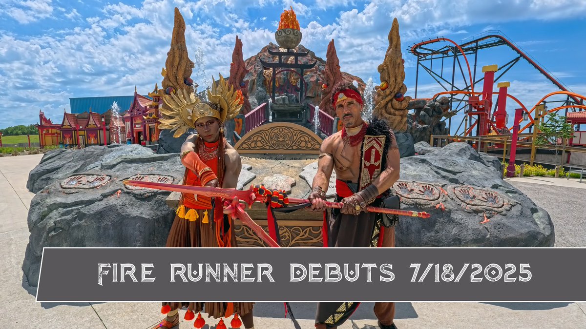 Fire Runner will open FRIDAY, JULY 18, 2025 at 3:00PM! Lost Island Themepark, Waterloo, IA.