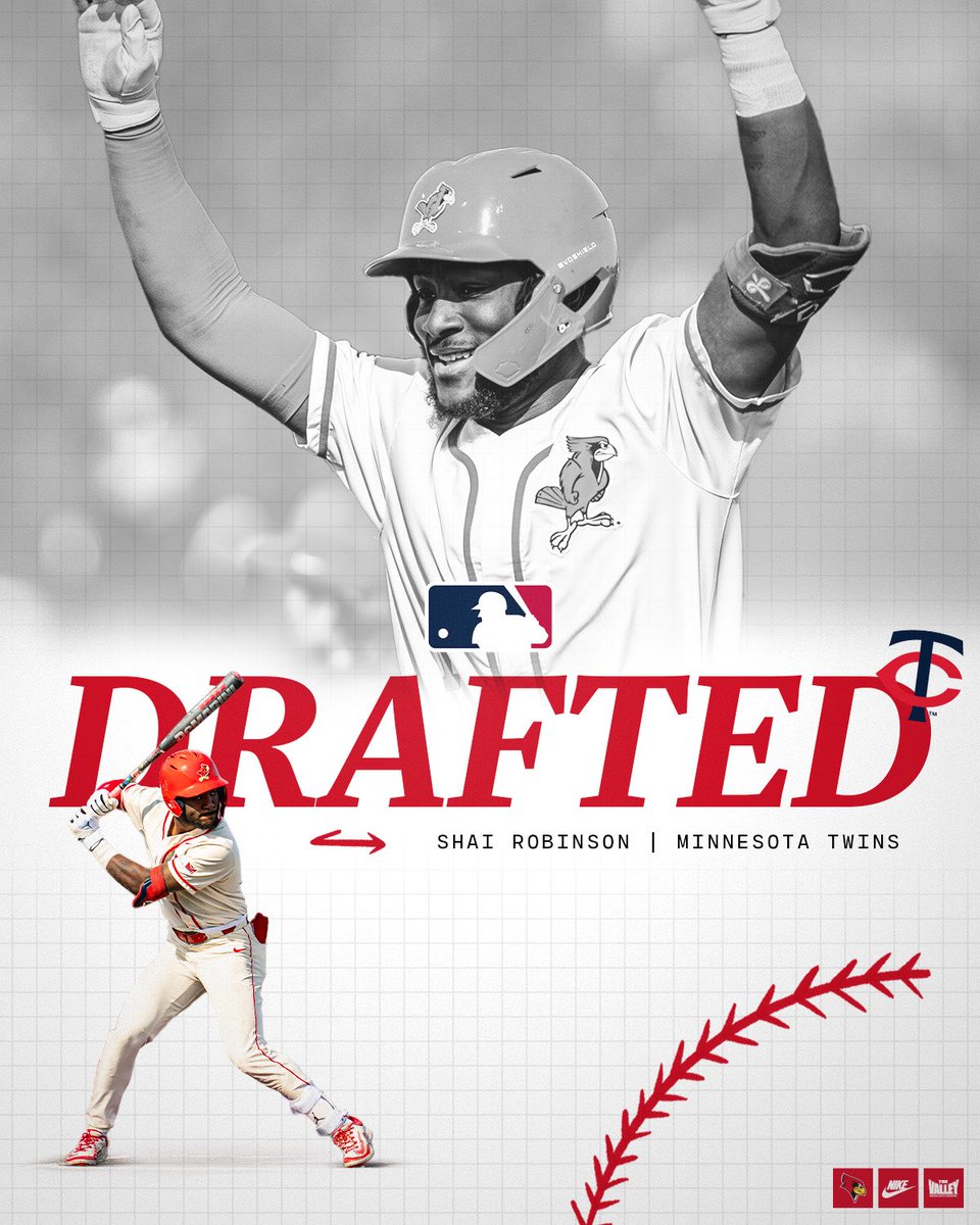 RedbirdBaseball's tweet image. 𝗥𝗼𝗯𝗶𝗻𝘀𝗼𝗻 𝘁𝗼 𝘁𝗵𝗲 𝗧𝘄𝗶𝗻 𝗖𝗶𝘁𝗶𝗲𝘀!
Shai is the 4th highest draft pick under Holm.