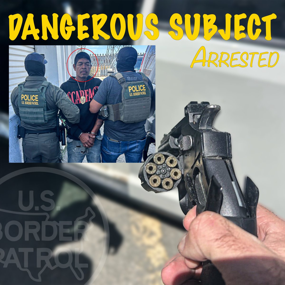 USBPChief's tweet image. 7/9- USBP agents carried out targeted enforcement operations in Anaheim, CA, when a Mexican national—illegally present in the U.S.—became hostile. He ignored commands, reached into his backpack, and grabbed what appeared to be a firearm. When he refused to surrender, agents…