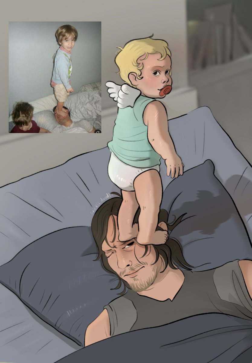 Svickli's tweet image. Couldn’t resist drawing this meme as Lou and Sam🪽🎀RTs/reblogs appreciated🙏
#DeathStranding2 #samporter #GameArt #ps #normanreedus #fanart