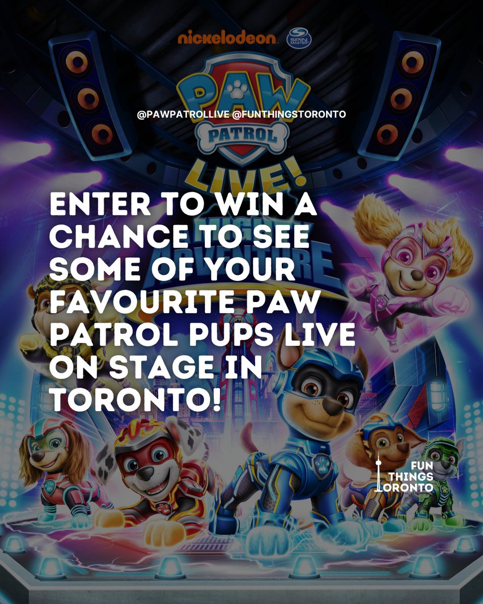 funthingstorono's tweet image. 🎉GIVEAWAY TIME, TORONTO! 🎉

Full giveaway rules are on our Instagram — find the post @funthingstorono!

#PAWPatrolLive #TorontoGiveaway #FunThingsToronto #FamilyFunToronto #TorontoKidsEvents #toronto #torontokids #torontofun #ontario #gta
