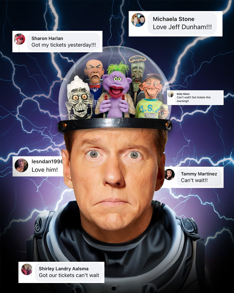 We can't wait either!

See @JeffDunham: Artificial Intelligence October 3 at Foster Pavilion! Get your tickets today 🎟️ bit.ly/JeffDunham_Tix…