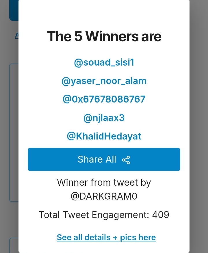 مبروك لل فائزين ومعوضين خير لل ما فاز تواصل خاص تويتر او في تلي

<a href="/souad_sisi1/">Souad sisi</a>
<a href="/yaser_noor_alam/">Yaser</a>
<a href="/0x67678086767/">saaam💲</a>
<a href="/njlaax3/">نجلاء</a>
<a href="/KhalidHedayat/">Khalid Hedayatullah</a>
في حال ما فزت تعال قناة تلي هناك فعاليات 
على حسابات كتير و iptv وحسابات لتطبيقات ل افلام  ومسلسلات وبتوفيق  
لجميع

t.me/DARKGRAMCHANNE…