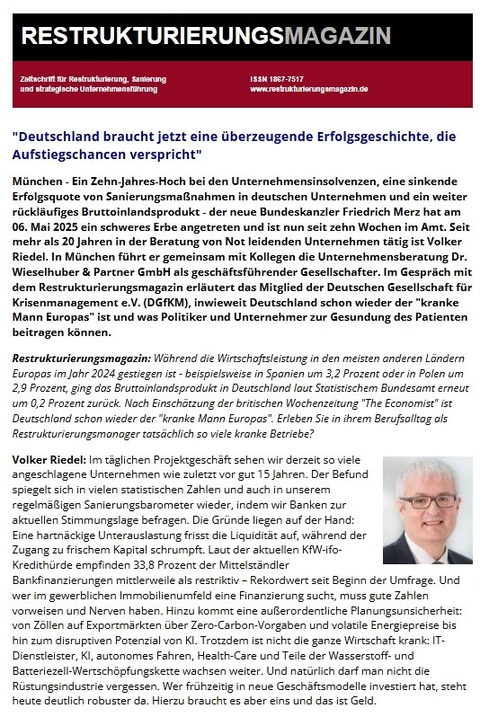 #Bundesregierung #Restrukturierung #Berlin - Zwischenbilanz nach 10 Wochen Friedrich #Merz als #Bundeskanzler - "Deutschland braucht jetzt eine überzeugende Erfolgsgeschichte, die Aufstiegschancen verspricht" - Interview mit #DGfKM-Mitglied Volker #Riedel krisennavigator.de/Kurzmeldungen.…