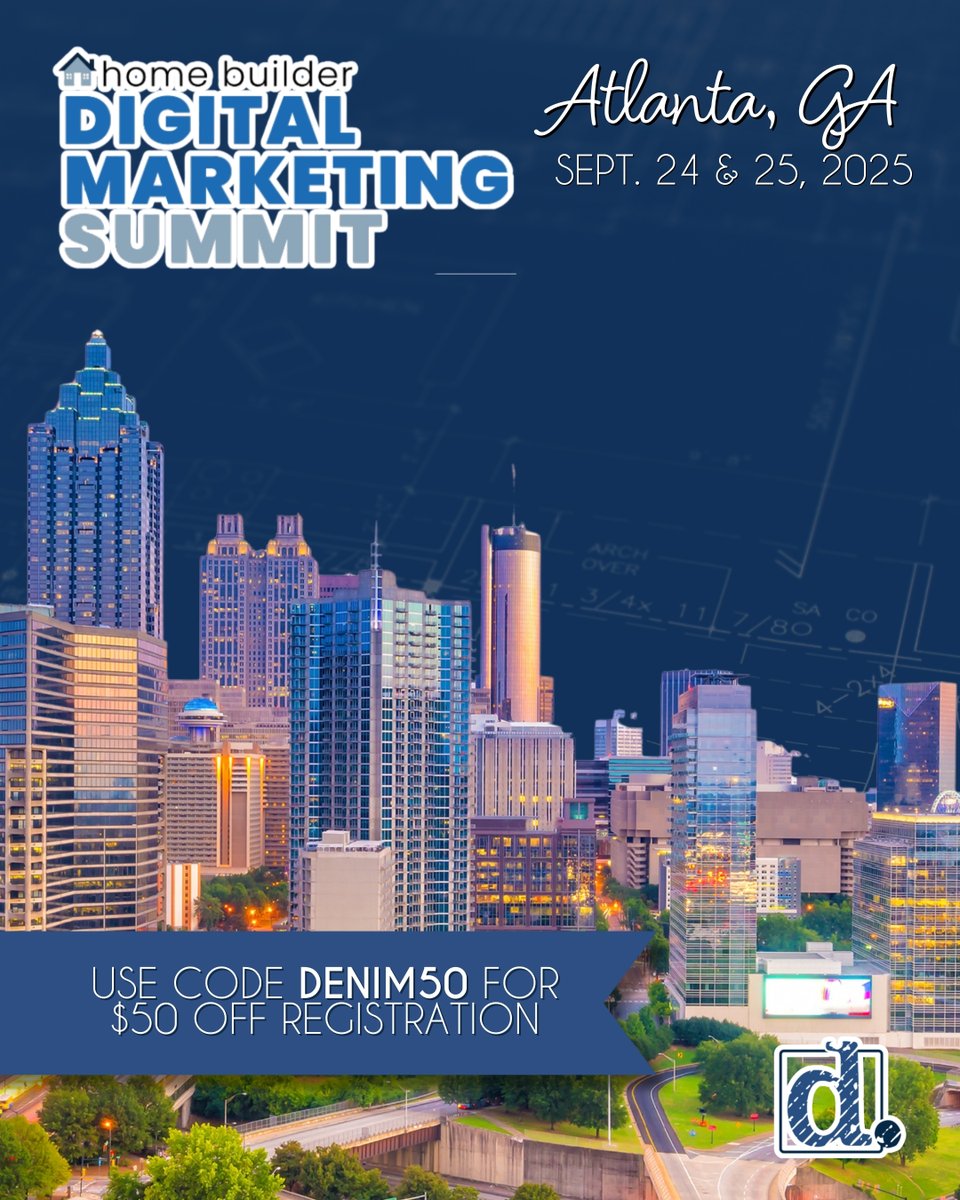 We’re headed to ATL for the 2025 Home Builder Digital Marketing Summit! 🏙️

Join Courtney Stewart &amp; Melissa Walcott for a no-fluff session on social strategy that actually works.

📅 Sept 24–25
🎟️ BuilderMarketingSummit.com
💸 Use code DENIM50 to save $50