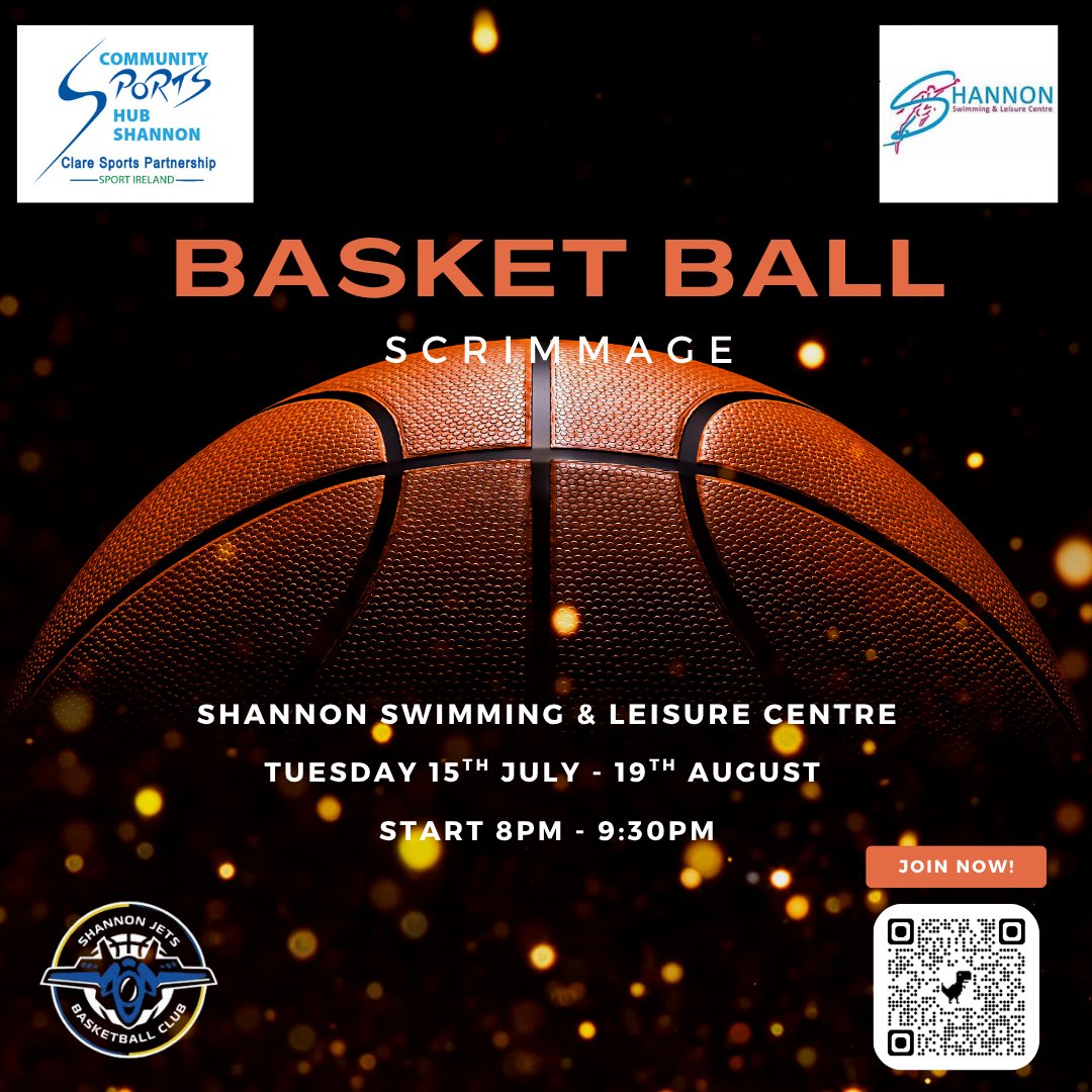 Clare LSP (@claresports) on Twitter photo 🚨 ACT NOW 🚨
There is still time to join our Senior Men’s (16+ years) Basketball Scrimmage with Shannon Jets Basketball Club 🏀
Beginning tomorrow at <a href="/ShannonLeisure/">Shannon Leisure Ctr</a> 💪
Just €5 for the entire programme! 🔥
Don't miss out 👉 claresports.ie/event/basketba…
#ActiveClare 🚨 ACT NOW 🚨
There is still time to join our Senior Men’s (16+ years) Basketball Scrimmage with Shannon Jets Basketball Club 🏀
Beginning tomorrow at <a href="/ShannonLeisure/">Shannon Leisure Ctr</a> 💪
Just €5 for the entire programme! 🔥
Don't miss out 👉 claresports.ie/event/basketba…
#ActiveClare
