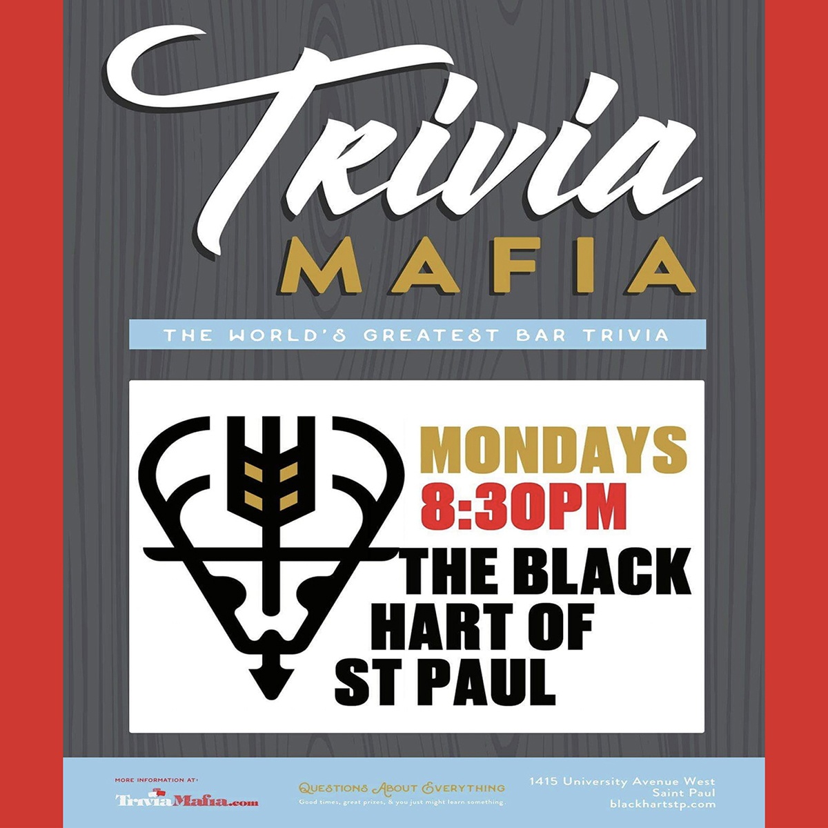 TCGayScene's tweet image. BLACK HART OF ST. PAUL
BlackHartStp.com
@BlackHartSTP

#gaybar #gay #trivia #lgbtq #pride #gayclub #dragshow #queer #drag #lesbian #dragqueen #gaypride #gayparty #gaylife #bisexual #gaynightlife #transgender #dancing #soccer #karaoke #happyhour #bingo #dragkings #dj