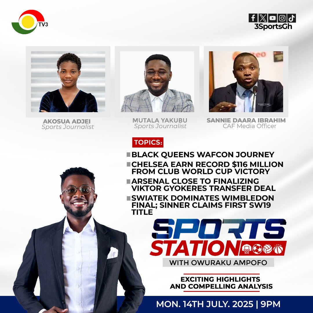 #3Sports (@3sportsgh) on Twitter photo Tonight on #SportsStation Former GFA Communications Director <a href="/SannieDaara/">Ibrahim Sannie Daara</a>, <a href="/Mutalayakubu10/">Mutala Yakubu🇬🇭</a> and <a href="/Akosua__Adjei/">Akosua Adjei</a> join us to discuss the Black Queens WAFCON journey, Club World Cup and transfers.
#3Sports Tonight on #SportsStation Former GFA Communications Director <a href="/SannieDaara/">Ibrahim Sannie Daara</a>, <a href="/Mutalayakubu10/">Mutala Yakubu🇬🇭</a> and <a href="/Akosua__Adjei/">Akosua Adjei</a> join us to discuss the Black Queens WAFCON journey, Club World Cup and transfers.
#3Sports