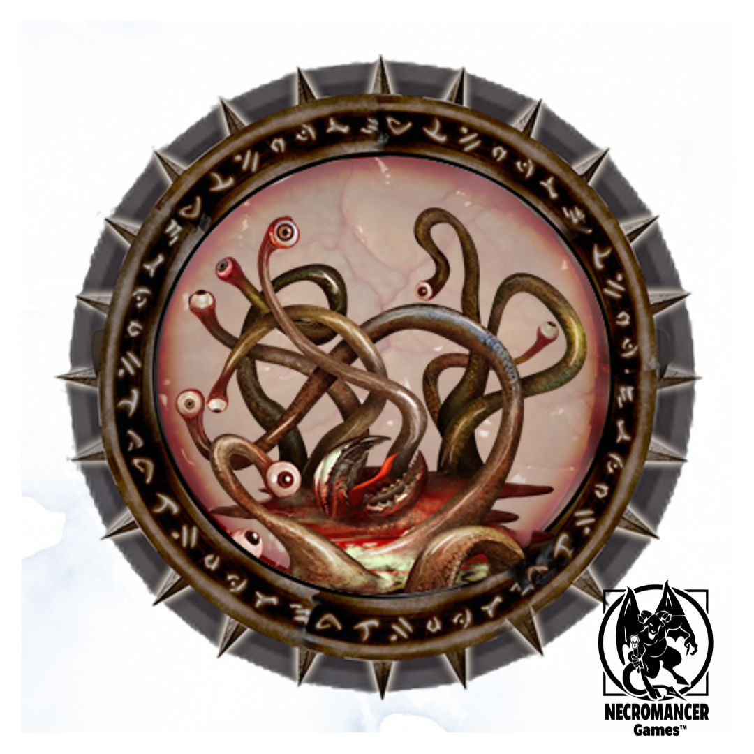 NecroG_ames's tweet image. Gloom Crawler
This giant, squid-like beast has thirty to forty tentacles, each about 30 feet long. At the end of each tentacle stares a small, round, lidless eye with a stark blue pupil.