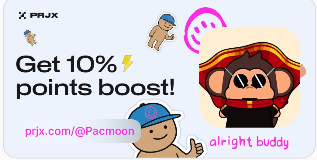 tonybearbrick's tweet image. If you are cool and smart, use my ref code “Pacmoon” for a 10% boost at @prjx_hl 👍🏻
prjx.com/@Pacmoon
