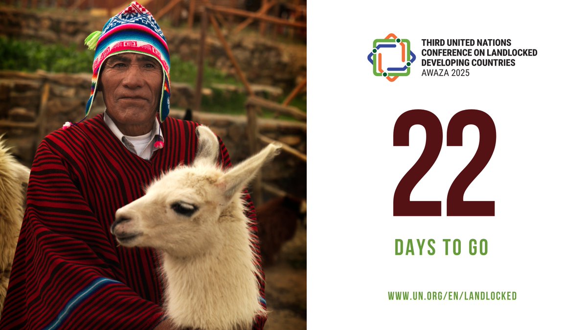 UNOHRLLS's tweet image. For 570m+ people living in #LLDCs, distance to the sea brings unique challenges.

But these obstacles can be transformed into opportunities for growth &amp;amp; dev. This will be the focus of the LLDC3 Conference in Awaza🇹🇲 next month.

Learn more &amp;amp; stay engaged: un.org/en/landlocked