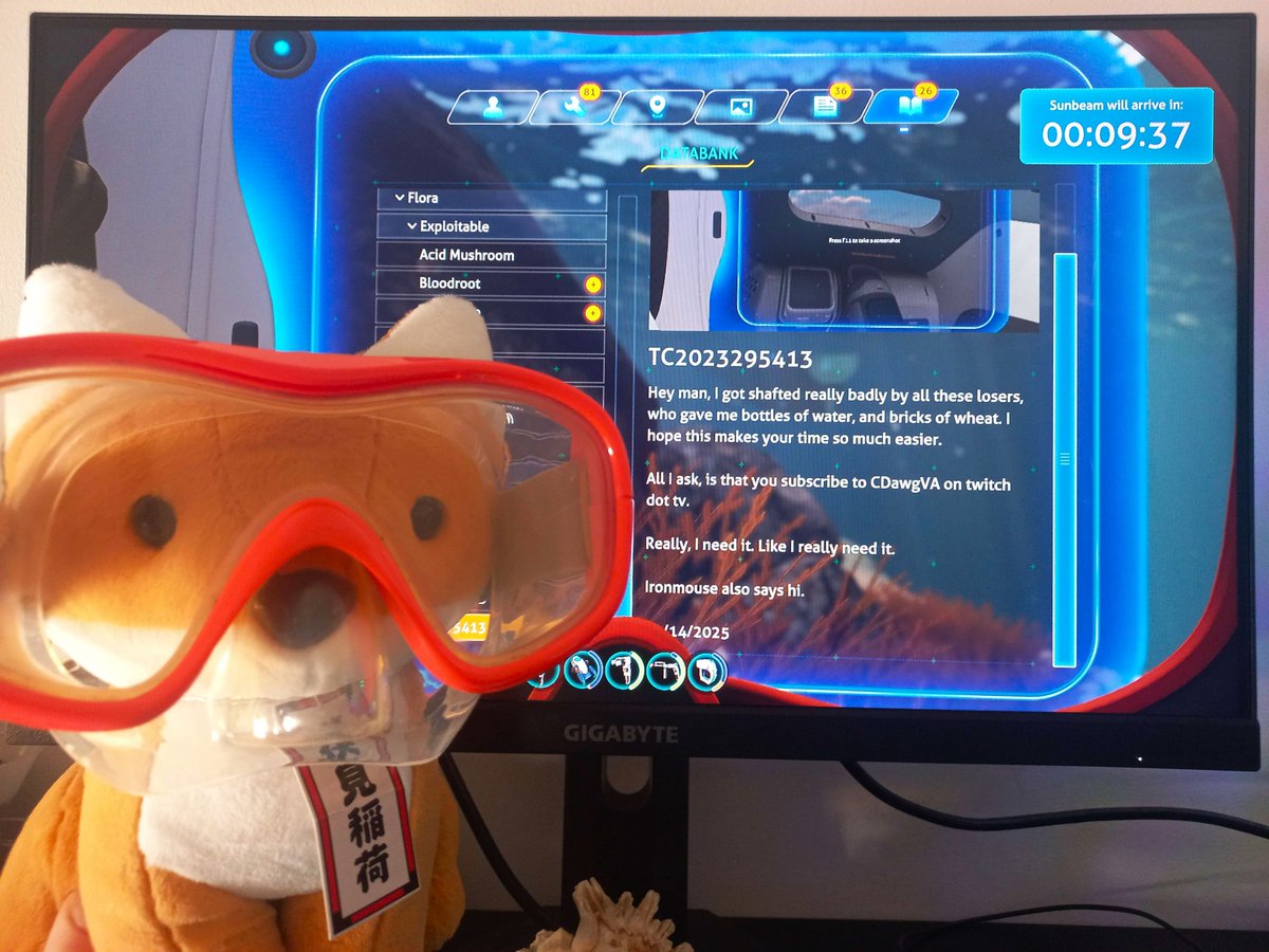 Archiren427752's tweet image. BROOO @CDawgVA @ironmouse I found your time capsule last night!! (13/07/2025) It was right at the Sunbeam landing site lol. I got the Cyclops upgrade parts only, I guess the rest got filtered out. That was so awesome, legit made my night. Thank you for the parts!!! :D