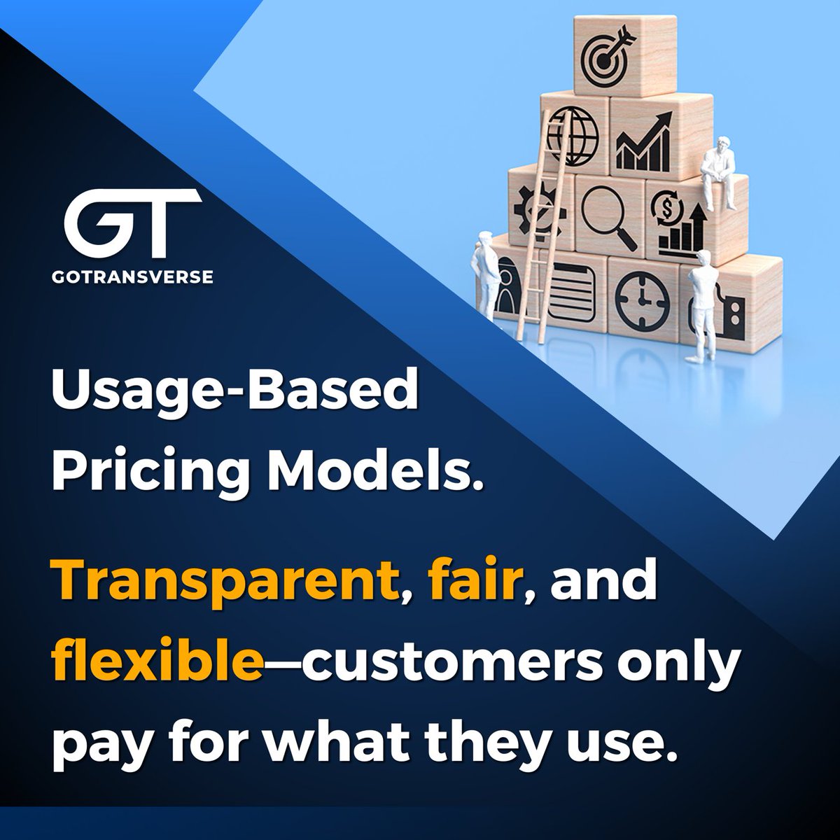 Gotransverse's tweet image. Your customers don’t want one-size-fits-all.
With usage-based pricing, they pay for what they use—and nothing more.
Gotransverse makes it simple to meter, bill, and scale.
Discover the future of billing: hubs.la/Q03wKcqv0
#UsageBasedPricing #FutureOfBilling #CustomerFirst