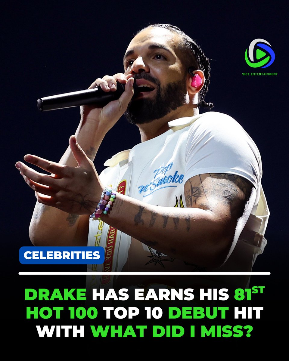 “What Did I Miss?” by Drake debuts at #2 on the Hot 100, becoming his 81st Top 10 hit.