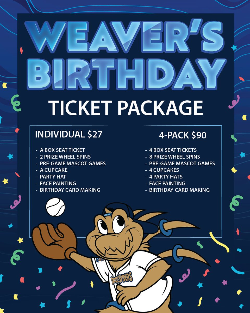 Weaver is turning 9 on July 23, and you don't want to miss it!🥳

Use promo-code BDAY or BDAY4 for the 4-pack online or by calling the box office to be part of Weaver's special day!

🔗: tinyurl.com/5977h5n6