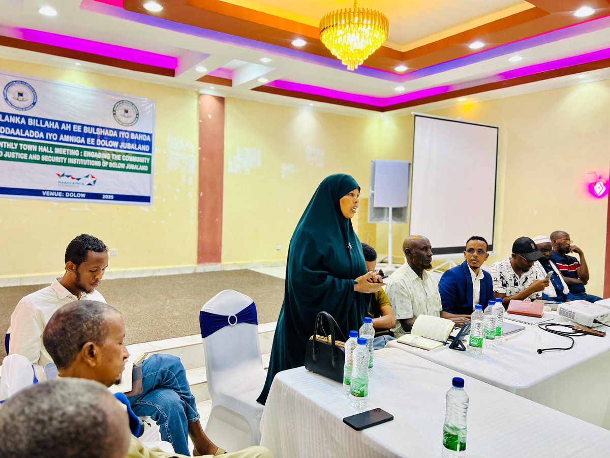 On July 14, 2025, the Jubaland Ministry of Justice and Constitutional Affairs and the Ministry of Internal Security jointly held the second monthly townhall meeting in Dolow, Gedo—bringing together citizens and justice and security institutions to foster trust and collaboration.