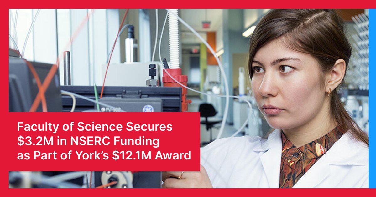 The Faculty of Science is proud to announce that 16 of its researchers have been awarded $3.2M in NSERC grants to fuel groundbreaking research. The funding is part of $12.1M awarded to 68 projects across York University: bit.ly/464tfuh.