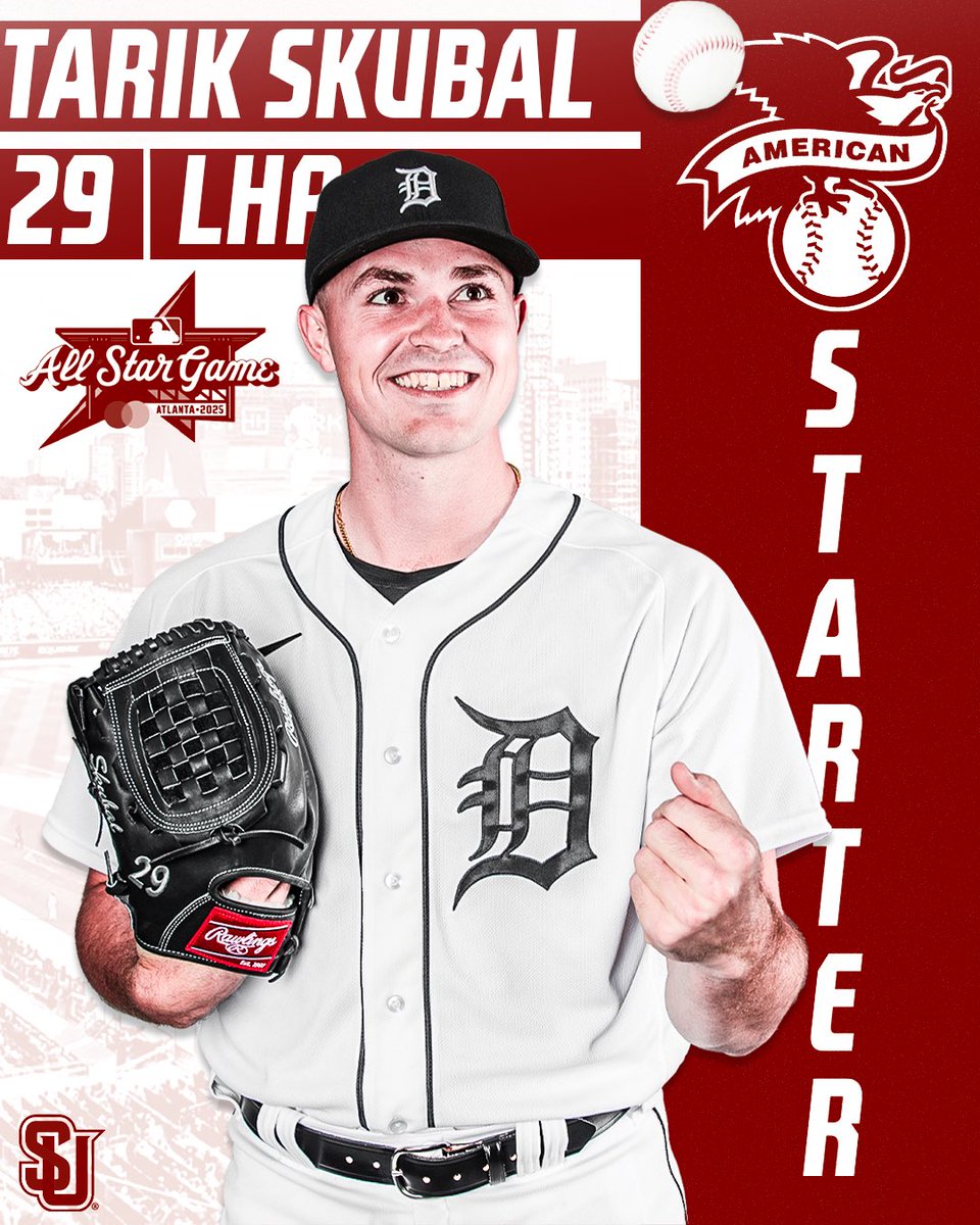 SeattleUBase's tweet image. Be sure to tune into the 2025 @MLB All-Star Game tomorrow, July 15, as our own Tarik Skubal will be making the start on the mound for the American League. The game starts at 5:00 PM PT on FOX. #TogetherWeSoar #ProRedhawks