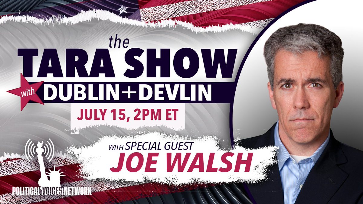 Tara Devlin 🇺🇦❤️💪 (@realtaradevlin) on Twitter photo Tomorrow, July 15th at 2PM ET: Former congressman, author, and podcast host <a href="/WalshFreedom/">Joe Walsh</a> joins <a href="/taradublinrocks/">Tara Dublin, Rock Star Wordsmith & Podcast Host</a> and me on "The Tara Show", our biweekly gathering of unapologetic progressive patriots! 
 💥 TNT is dynamite—don’t miss it!
See you then! #TaraShow Tomorrow, July 15th at 2PM ET: Former congressman, author, and podcast host <a href="/WalshFreedom/">Joe Walsh</a> joins <a href="/taradublinrocks/">Tara Dublin, Rock Star Wordsmith & Podcast Host</a> and me on "The Tara Show", our biweekly gathering of unapologetic progressive patriots! 
 💥 TNT is dynamite—don’t miss it!
See you then! #TaraShow