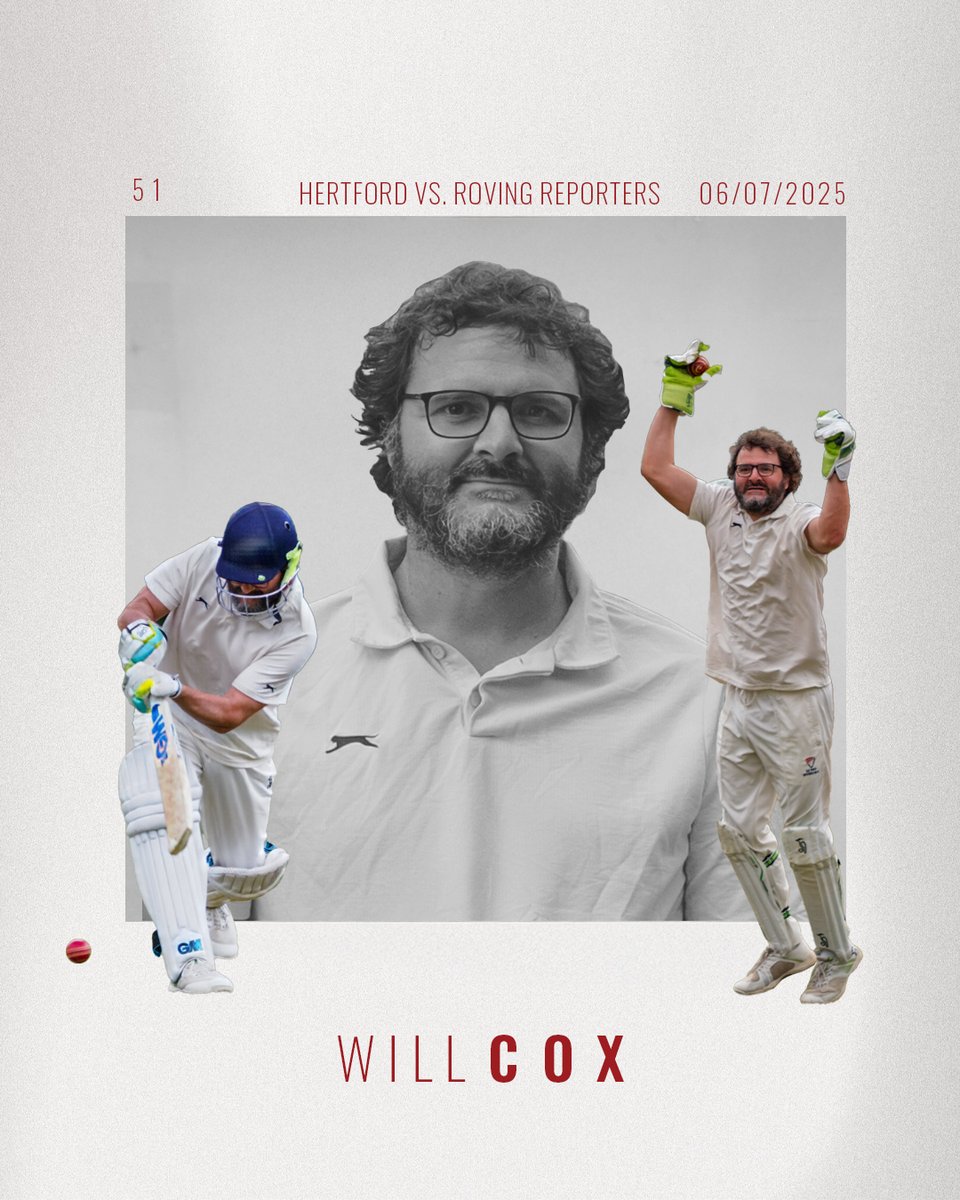 A couple more landmarks of note to report: maiden 50's for both Will Cox and Benji Celano. Will scored his at home to Roving Reporters a couple of Sunday's ago, whilst Benji recorded his on Saturday in the 4th XI's friendly against Mill Hill Village.

Well done, both 💪