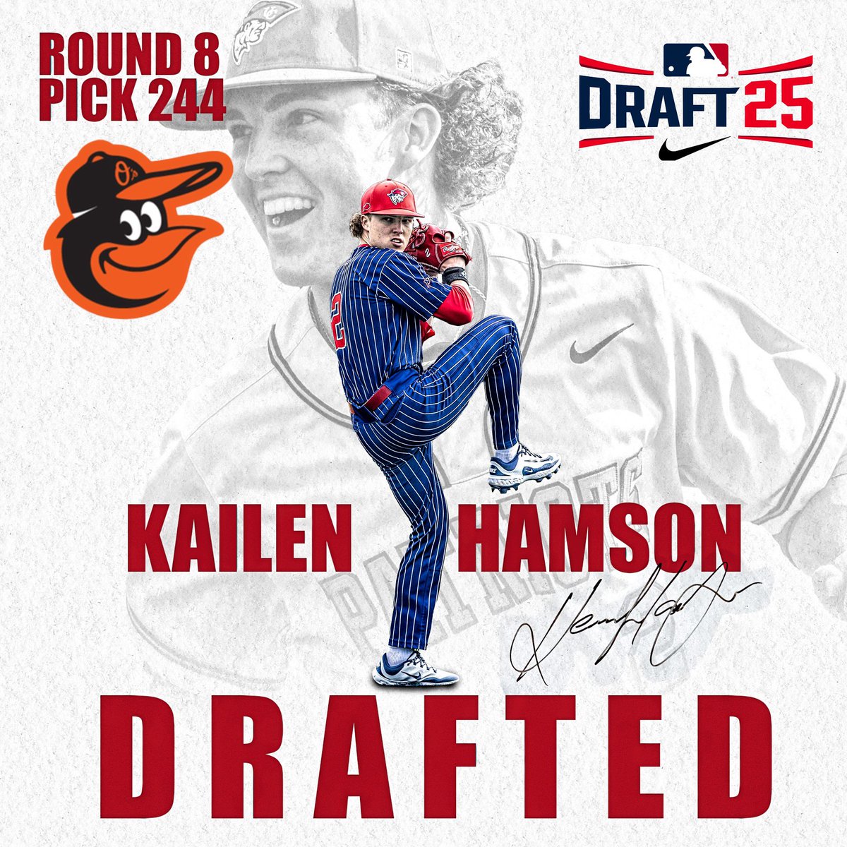 🚨KAILEN HAMSON IS HEADING TO BALTIMORE🚨

Hamson becomes the highest player drafted in program history after being selected by the Baltimore Orioles with the 244th pick in the 8th round of the 2025 MLB Draft! 

Full story: shorturl.at/ZwYfi

#OneBigTeam | #LTL