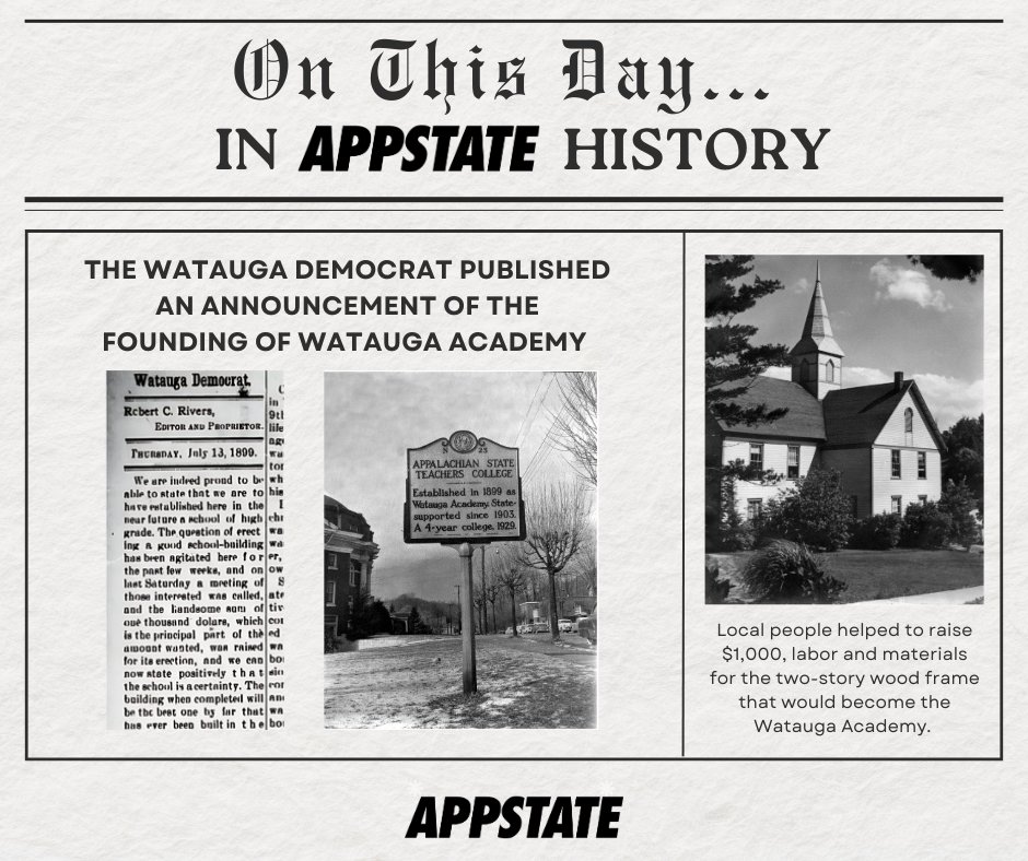 Another year older, and we just keep getting better and better! 
Yesterday, July 13, officially marked 126 years since the announcement of the founding of Watauga Academy was published in the Watauga Democrat.