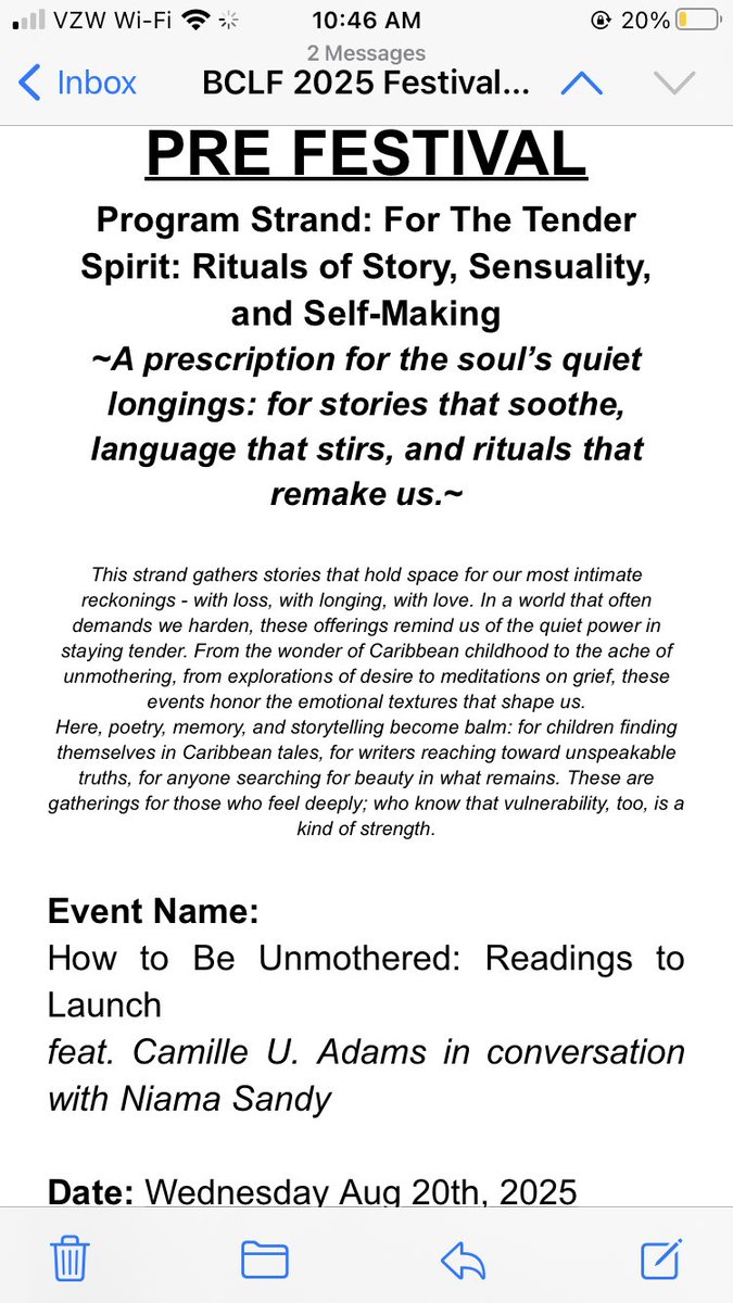 Camille_U_Adams's tweet image. Thank you so much @bklyncbeanlitfest for including HOW TO BE UNMOTHERED: a Trinidadian memoir in this year’s celebration of Caribbean literature!! 🥳
In conversation with Niama Sandy
Cocktail reception to follow 🍹
Wed 20th August @greenlightbklyn
Free. Rsvp at eventbrite.