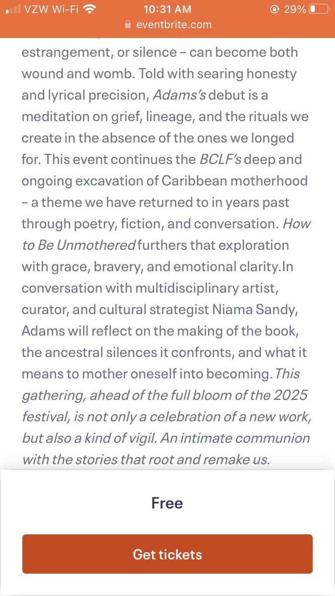 Camille_U_Adams's tweet image. Thank you so much @bklyncbeanlitfest for including HOW TO BE UNMOTHERED: a Trinidadian memoir in this year’s celebration of Caribbean literature!! 🥳
In conversation with Niama Sandy
Cocktail reception to follow 🍹
Wed 20th August @greenlightbklyn
Free. Rsvp at eventbrite.