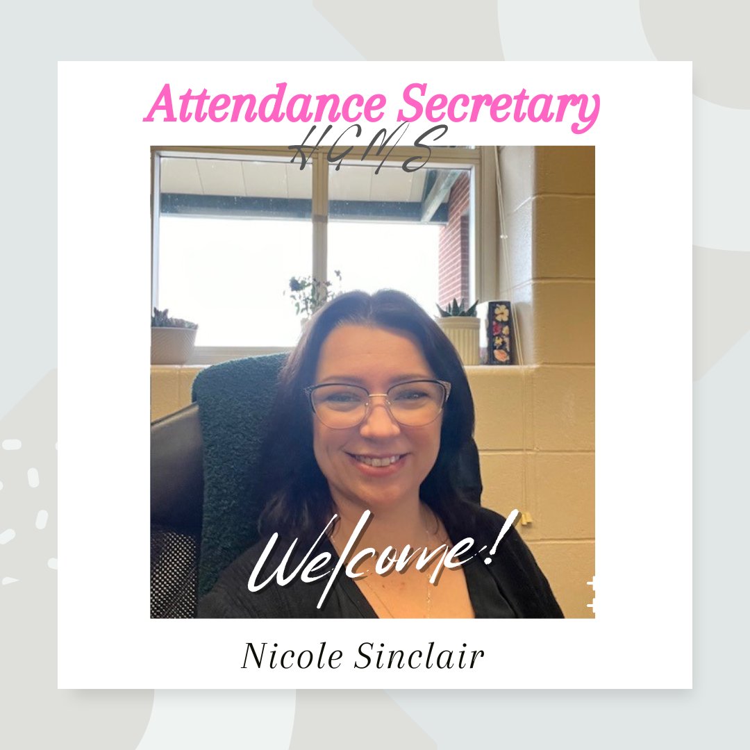 We have a new face in the front office! Welcome Ms. Sinclair.
