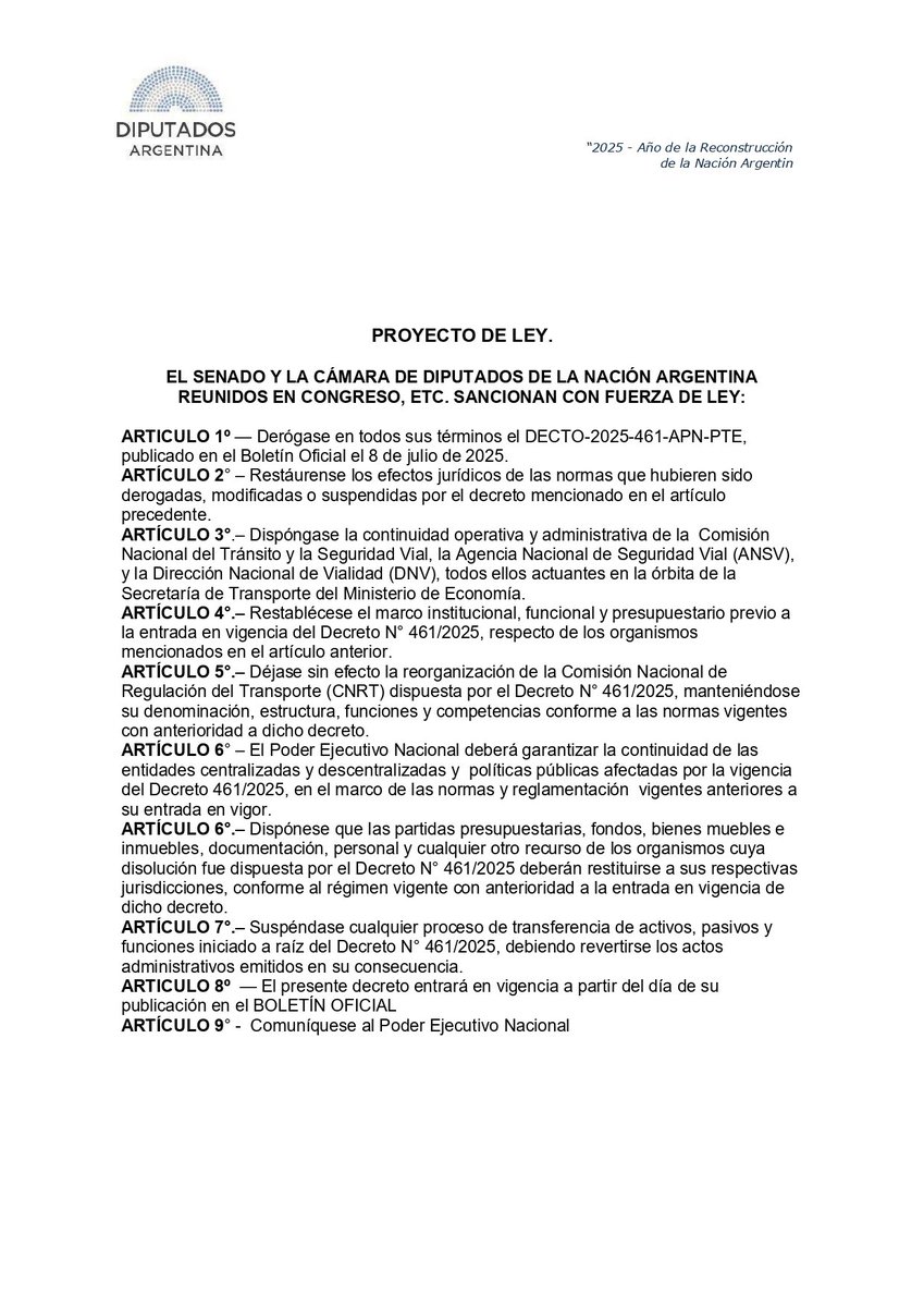Juan Manuel Pedrini (@jmpedrini) on Twitter photo Frente al desmantelamiento impulsado por el gobierno de Milei con el DNU 461/2025, junto a <a href="/chomiakch/">Maria Luisa Chomiak</a> y <a href="/AldoAdolfoLeiva/">Aldo Adolfo Leiva</a> presentamos un proyecto para restituir organismos clave como Vialidad Nacional y la ANSV. Defender la seguridad vial no es opcional: es urgente. Frente al desmantelamiento impulsado por el gobierno de Milei con el DNU 461/2025, junto a <a href="/chomiakch/">Maria Luisa Chomiak</a> y <a href="/AldoAdolfoLeiva/">Aldo Adolfo Leiva</a> presentamos un proyecto para restituir organismos clave como Vialidad Nacional y la ANSV. Defender la seguridad vial no es opcional: es urgente.