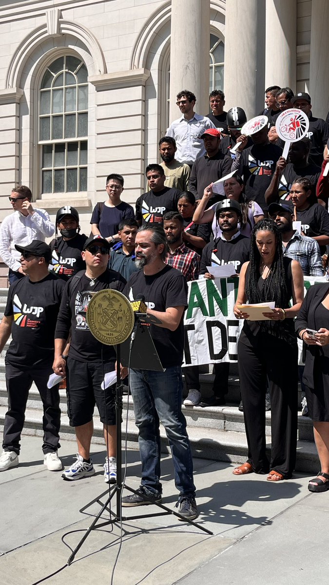 “We are here today for another historic moment in the history of Los Deliveristas Unidos,” said Luis Cortes, the groups director, about the expansion of the minimum wage law being voted on today.