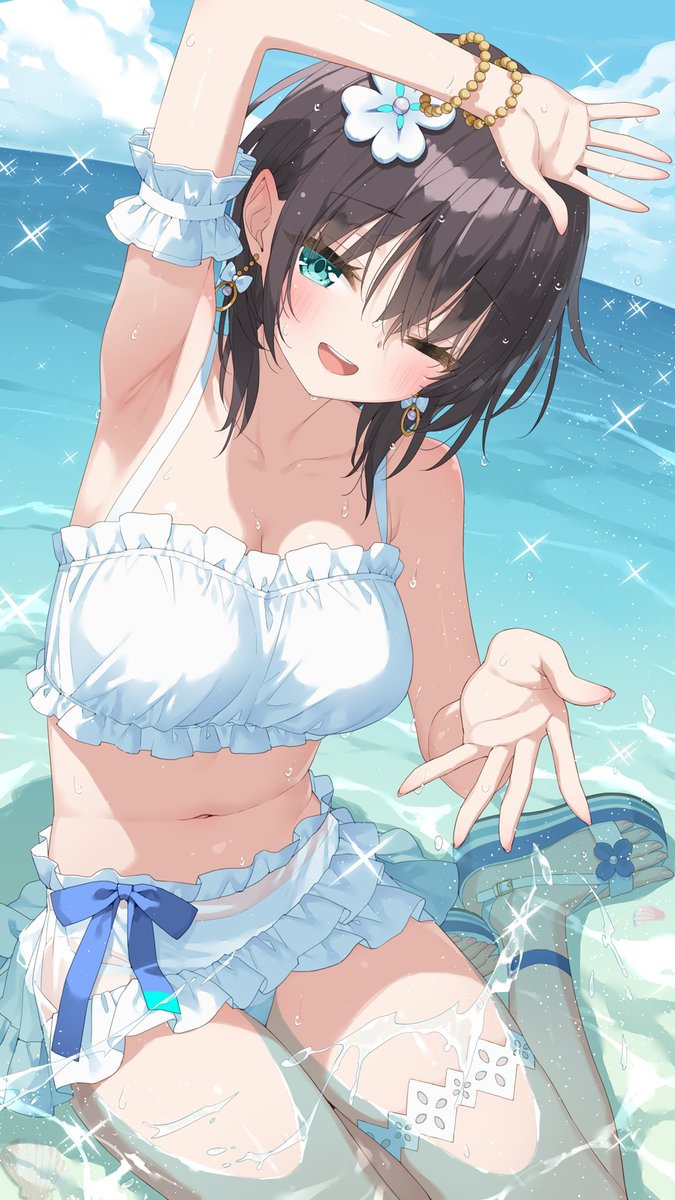 kani_biimu's tweet image. 水着の蒼井と、夏の思い出！ 
#ヘブバンアニバーサリー 【PR】