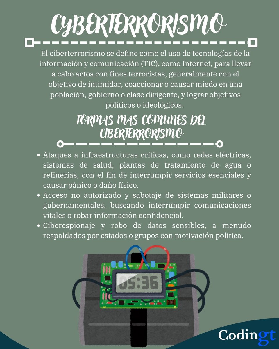 codingtx_'s tweet image. El Ciberterrorismo
#redes #ciberseguridad #codingt #sistemas #seguridadinformatica #programming #owasptop10