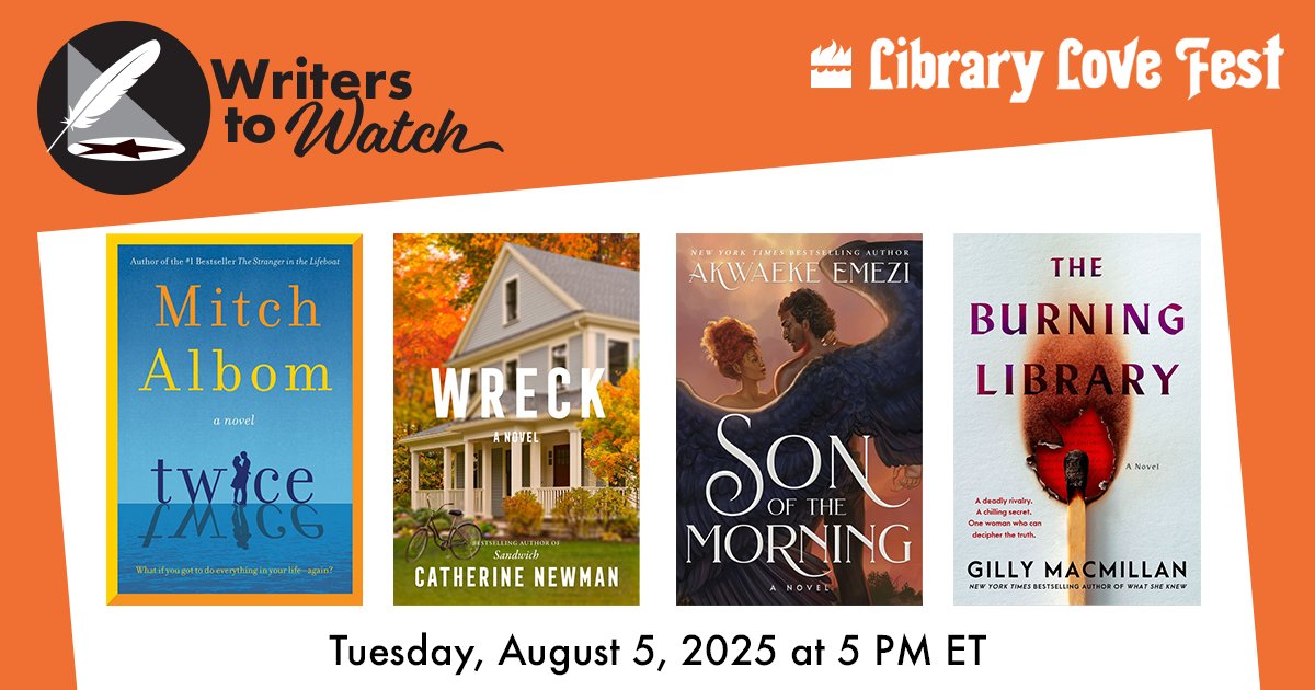 librarylovefest's tweet image. We are buzzing about this line up for our August episode of Writers to Watch! 🐝
Wrap up the summer by hearing from four fantastic authors on August 5th at 5 PM ET. ☀️
🔗 RSVP on FB: bit.ly/3TSOOa1
🔗 Register on Crowdcast: bit.ly/4eIDczT