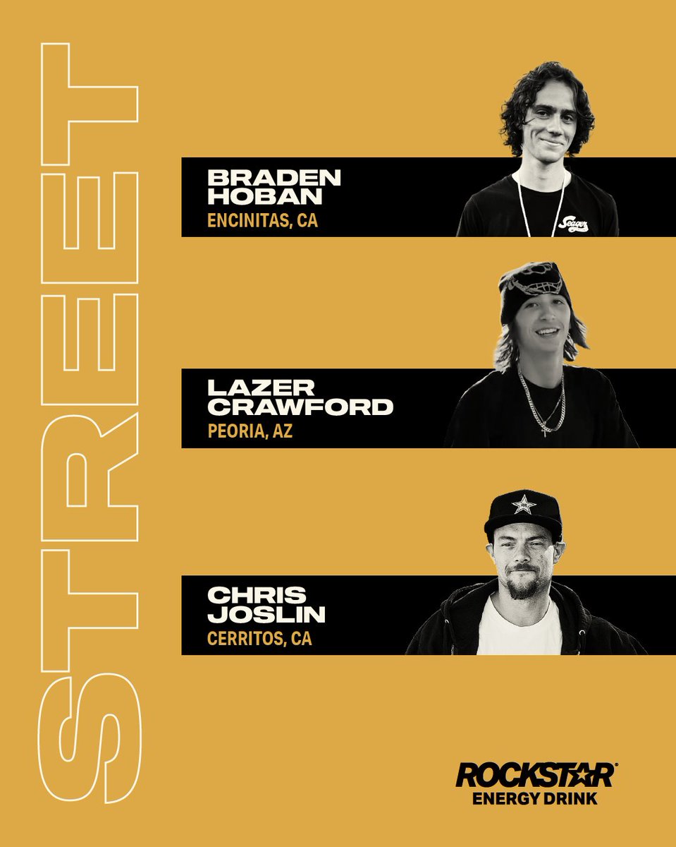 the_platfrm's tweet image. The @rockstarenergy Street Skaters are confirmed for the 2025 Rockstar Energy Open ✅ The boys will be back in Portland this fall, who’s coming out to watch them throw down? #RockstarEnergy #platfrm