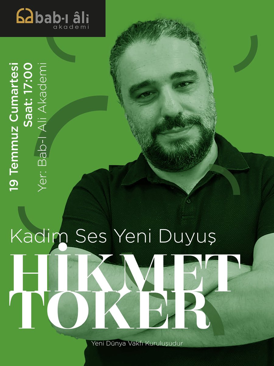 Türk müziğinin geleneği, bugünü ve düşünsel sınırları üzerine Prof. Dr. Hikmet Toker ile derinlikli bir sohbet için buluşuyoruz.
🗓️ 19 Temmuz Cumartesi
⏰ 17.00
📍 Bab-ı Âli Akademi

Kayıt ve detaylı bilgi için bio’daki linke tıklayabilirsiniz.
Kontenjan sınırlıdır!