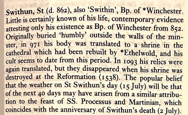 PBS_NSW's tweet image. 15 July: “St. Swithun’s day if thou dost rain / For forty days it will remain / St. Swithun’s Day if thou be fair / For forty days ‘twill rain nae mare.” (Only one NSW dedication: Pymble, in Sydney’s northern suburbs.)