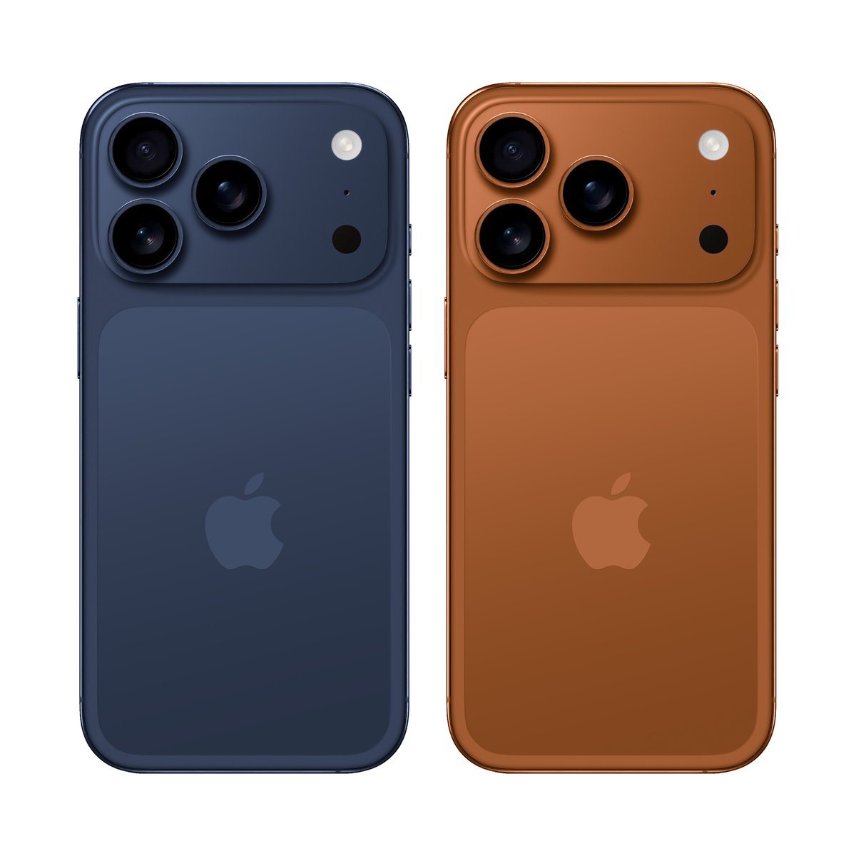 theapplehub's tweet image. The iPhone 17 Pro models will reportedly be available in new dark blue and orange color options 🔥
Source: @SonnyDickson